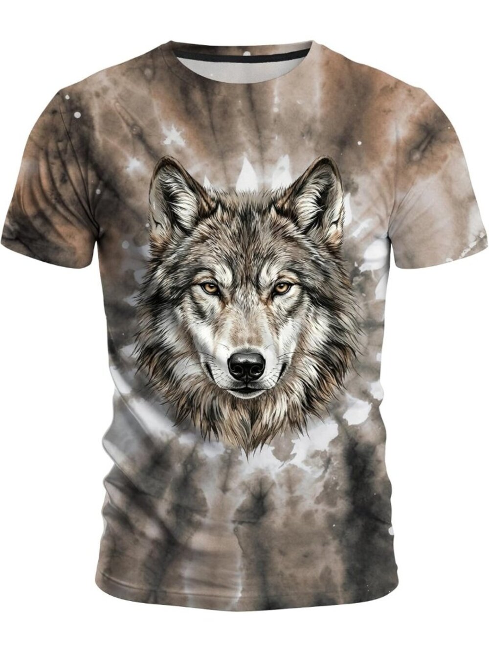 Men's Tie Dye Animal Graphic Tee - Crew Neck Short Sleeve Summer Casual Shirt
